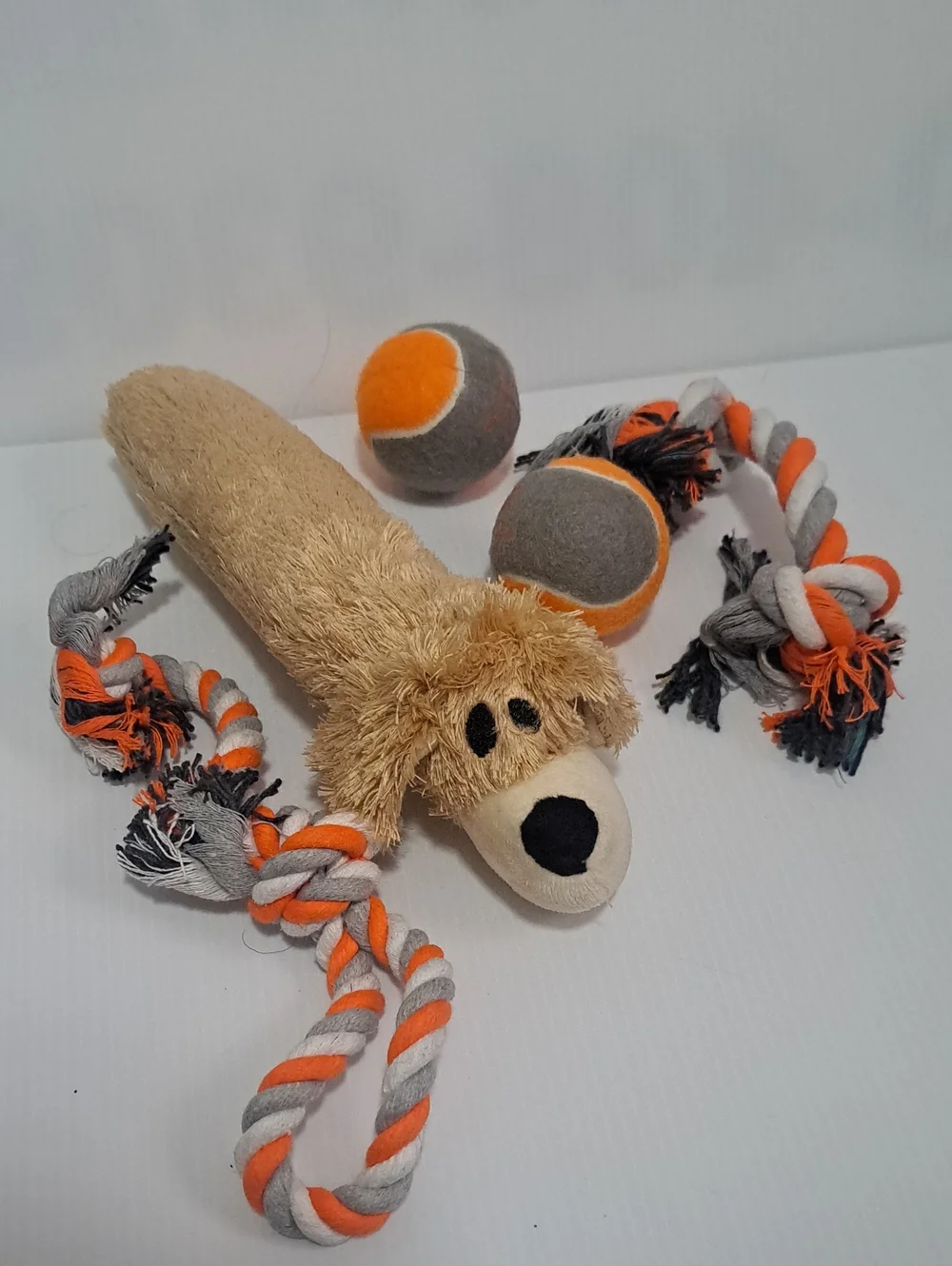 Plush Dog Rope Toy Set With 2 Fetch Balls